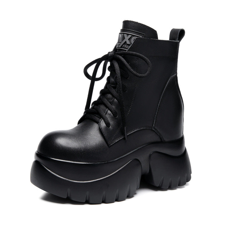 Women's Height Increasing Insole High British Style Boots