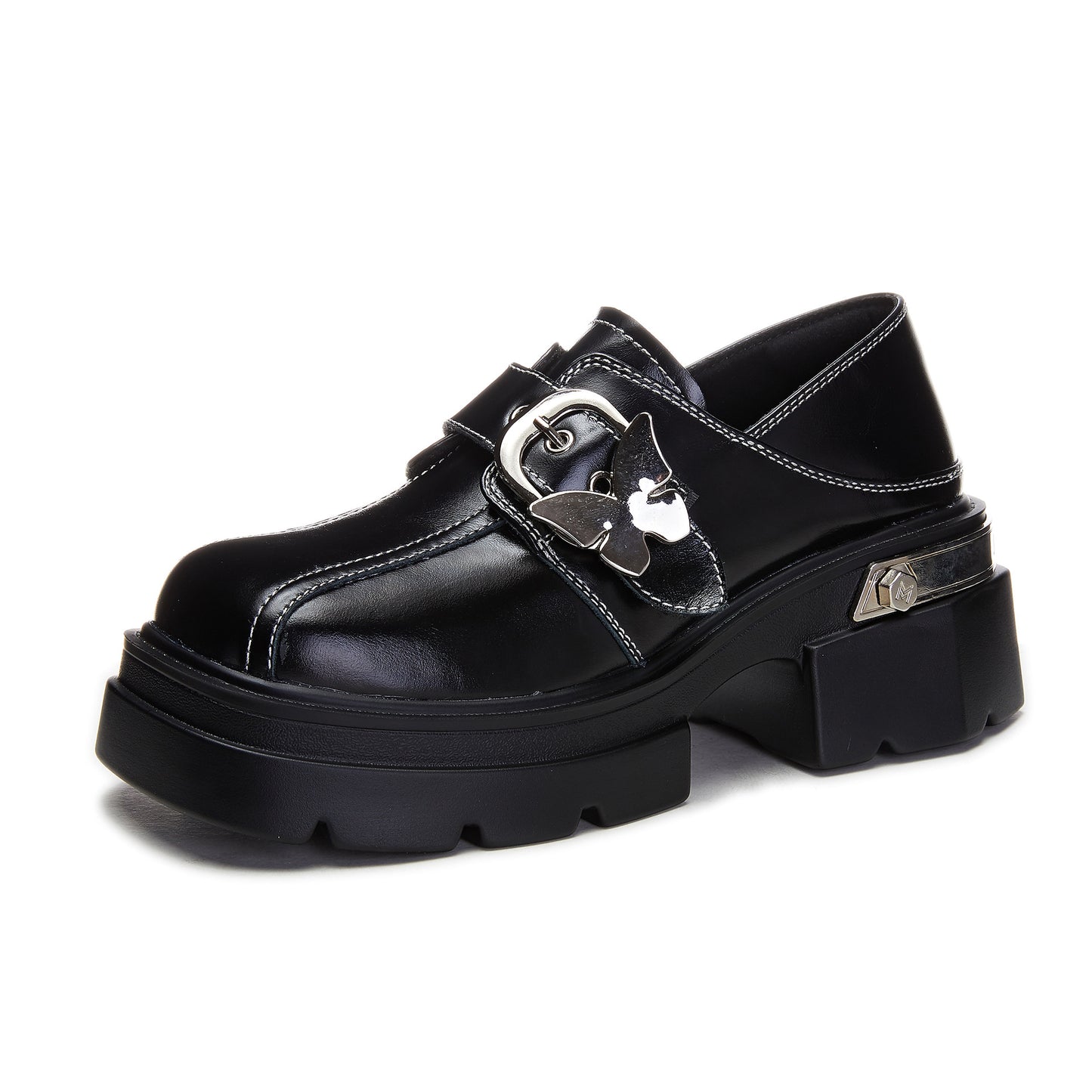 Women's First Layer Cowhide Platform Velcro Muffin Casual Shoes