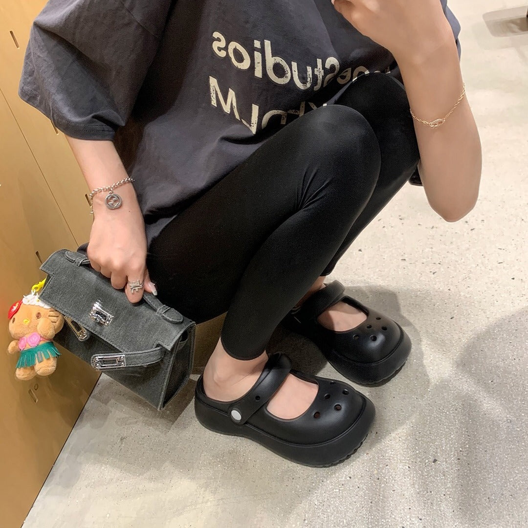 Women's Cloud Platform Height Increasing Mary Jane Slippers