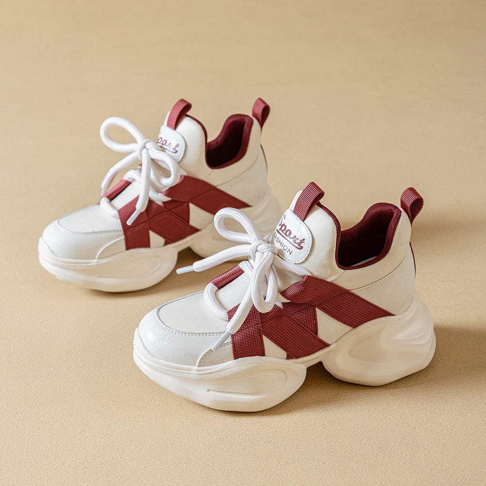 Women's Authentic Clunky Korean Black Platform Height Women's Casual Shoes
