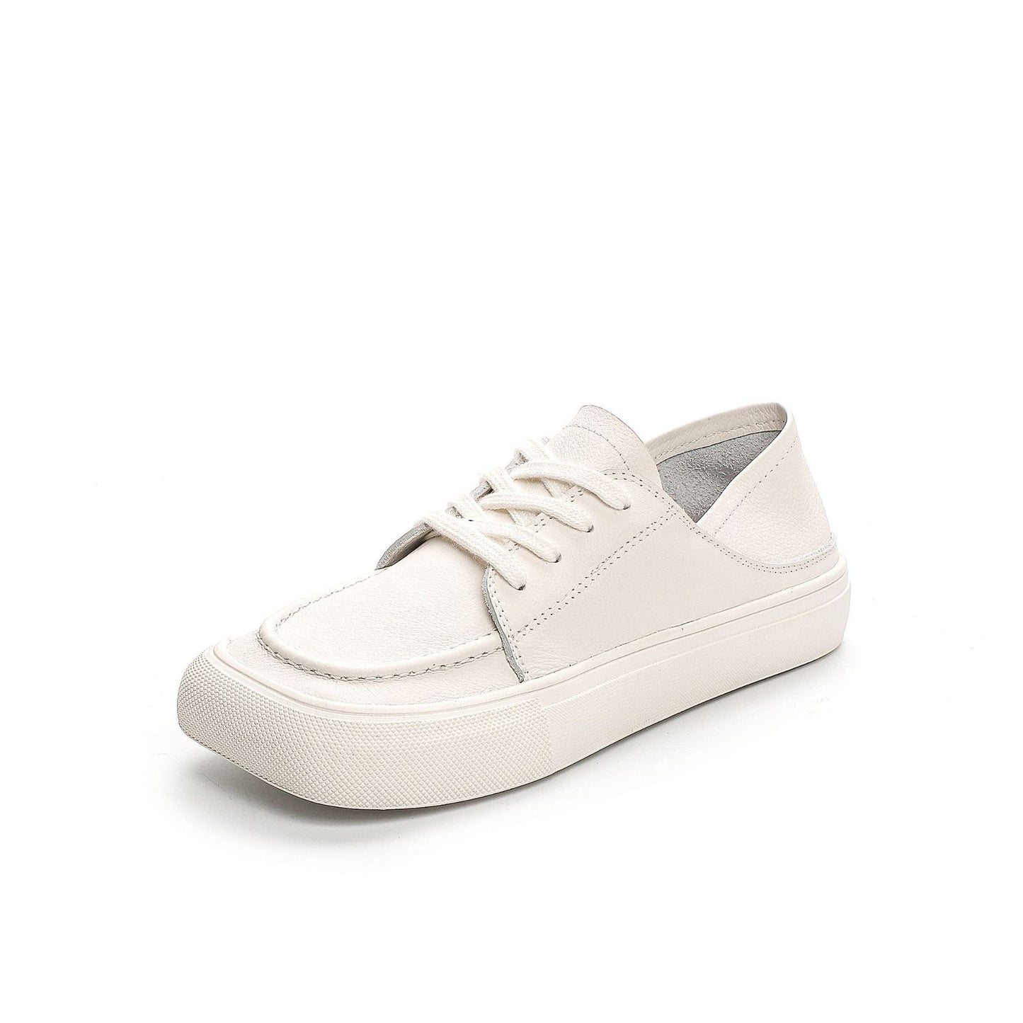 Women's Cowhide Small Single-layer Soft Bottom Slip On Casual Shoes