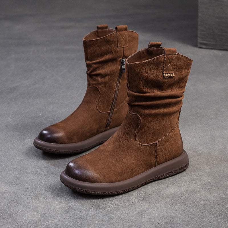 American Retro Middle Western Denim Knight Boots