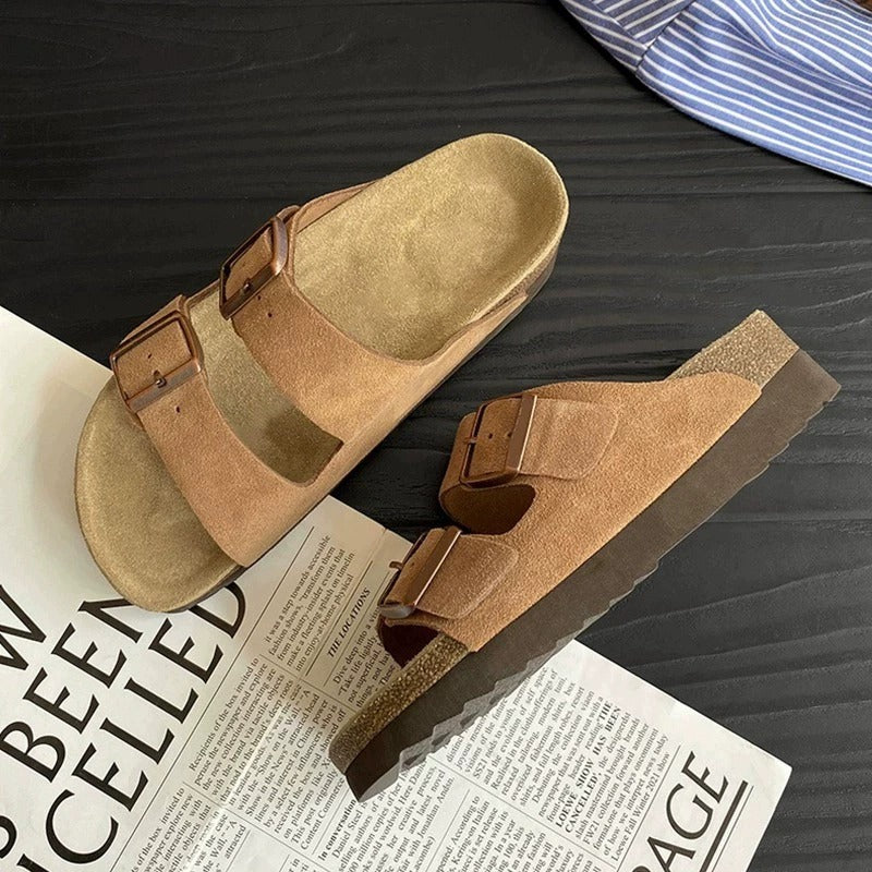 Women's Thick Bottom Toe Cap Half Retro Slippers
