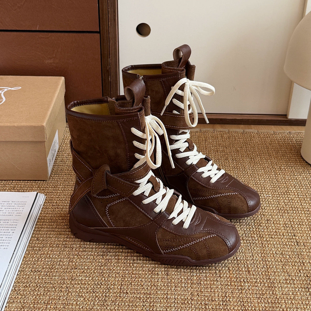 Women's Cowhide Version Retro Frosted Niche Martin Boots