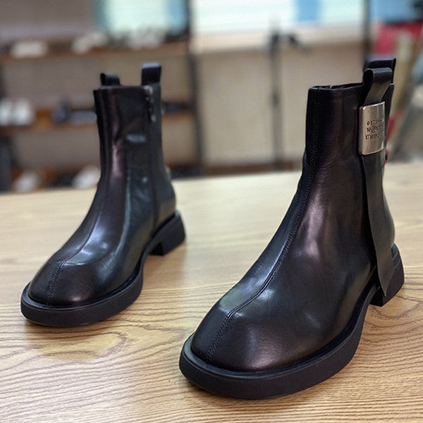 Women's European Goods Thick Bottom Mid Fashion Women's Leather Boots