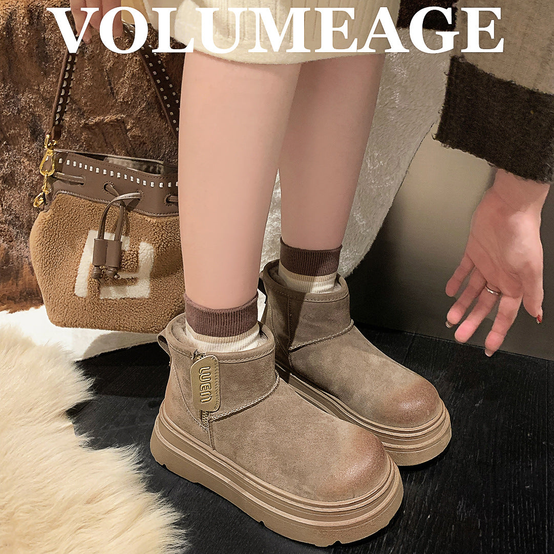Fleece-lined Thickened Bread Cotton Fashion Warm Snow Boots