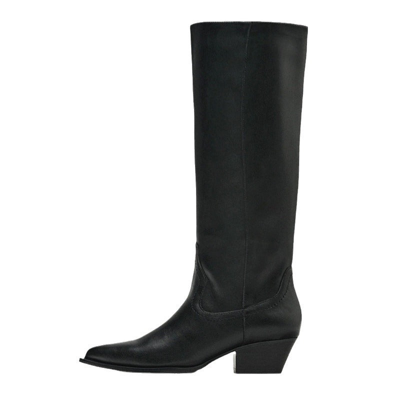 Women's Retro Large Tube Pants High Pointed Boots