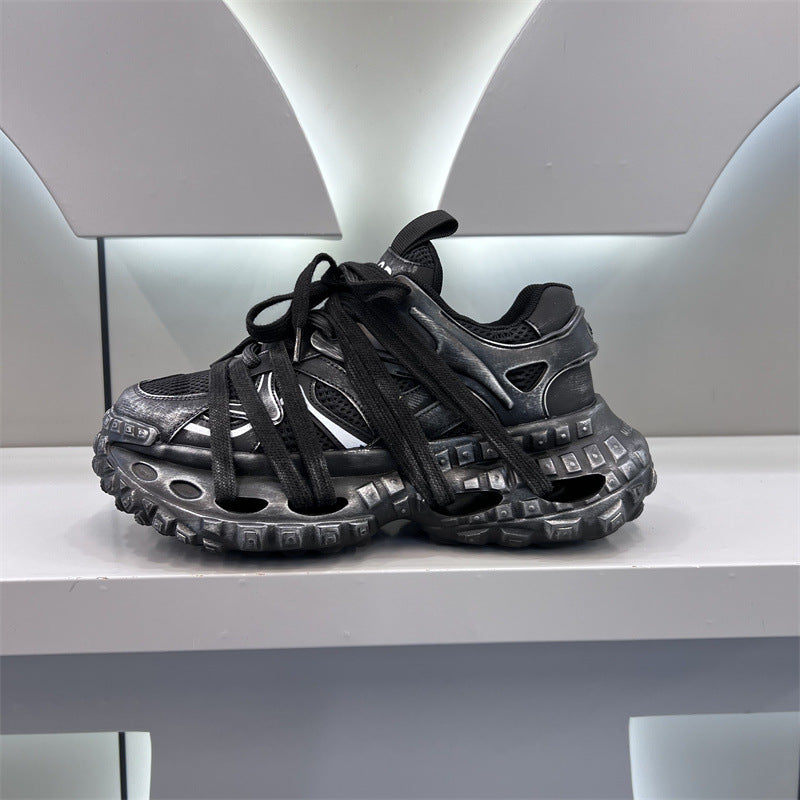 Men's Summer Thick-soled Sports Mesh Elevator Breathable Casual Shoes