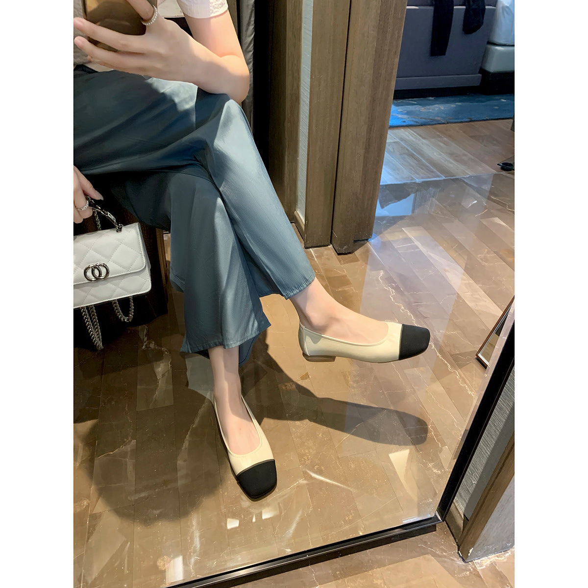 Square Toe Soft Bottom Chunky Classic Casual Shoes