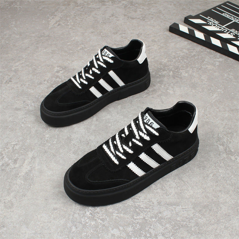 Men's Matte Fashionable Platform Fleece-lined Warm Three Sneakers