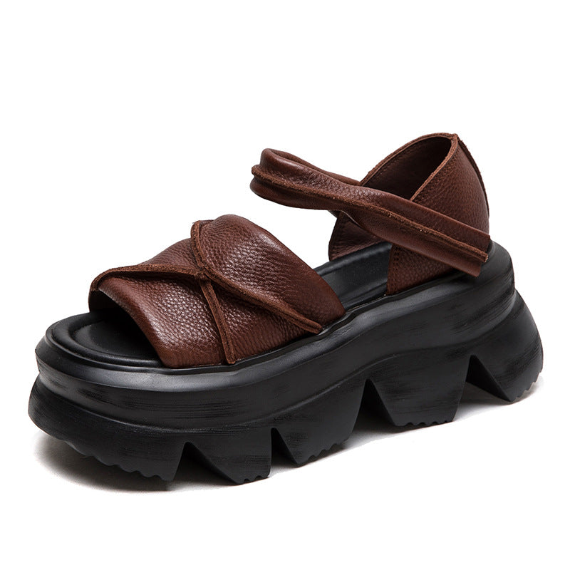Women's Platform Retro Velcro Open Toe Fashion Sandals