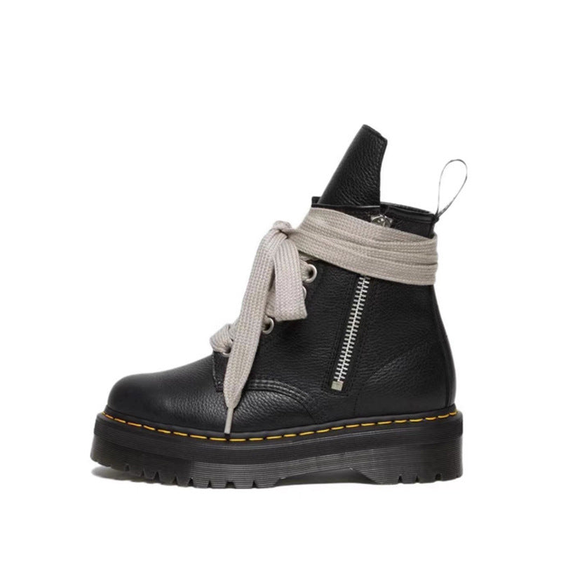 Women's Platform Martin British Thin High-rise Motorcycle Boots