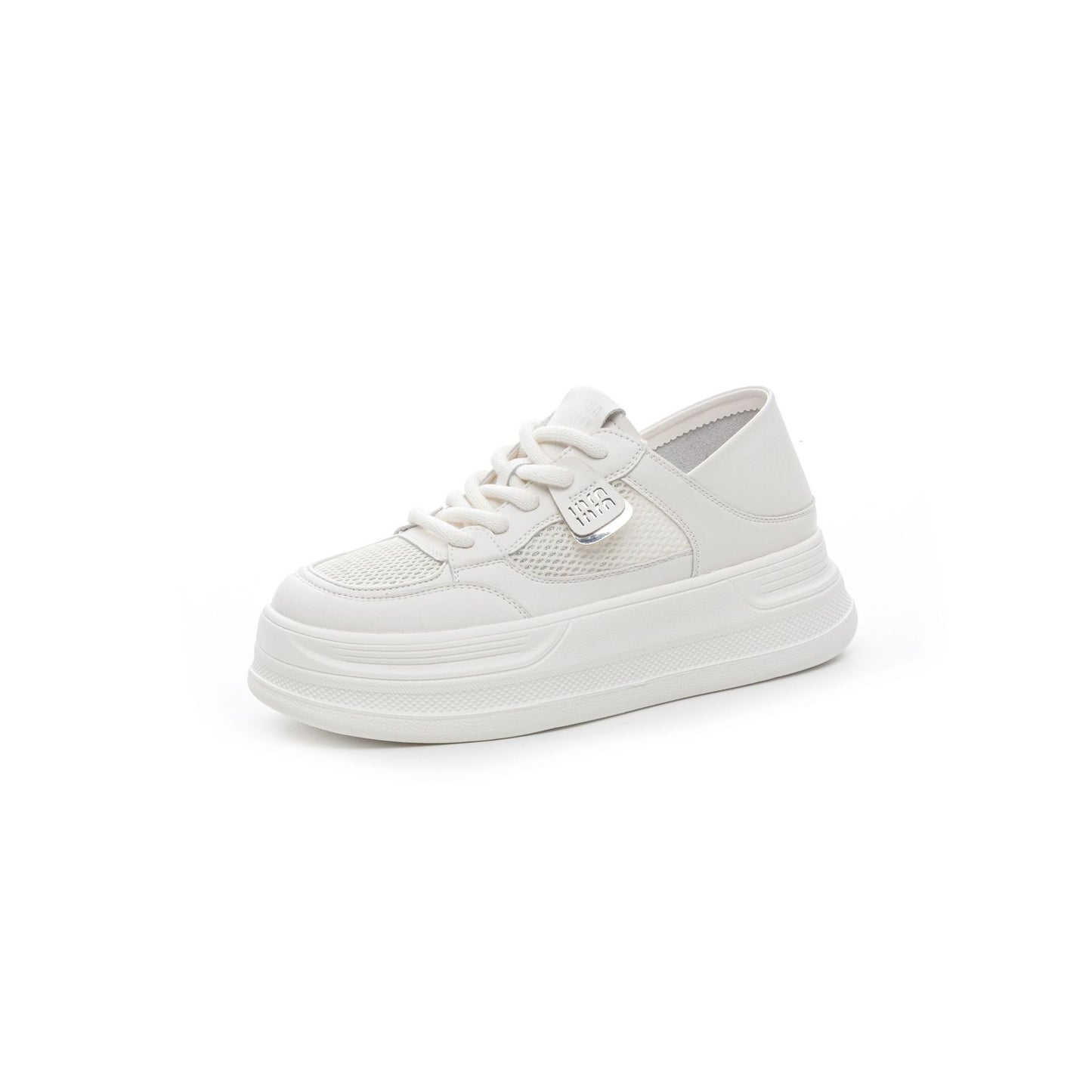Women's Mesh Breathable White Summer Platform Sports Sneakers