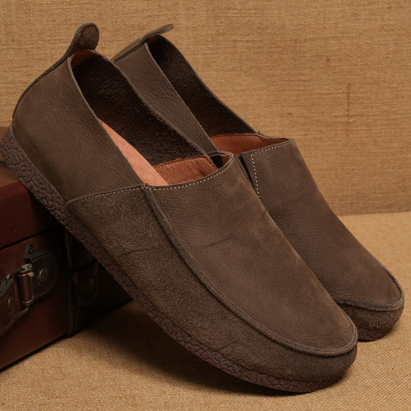 Men's Flat Pumps Slip-on Business Lightweight Fashion Leather Shoes