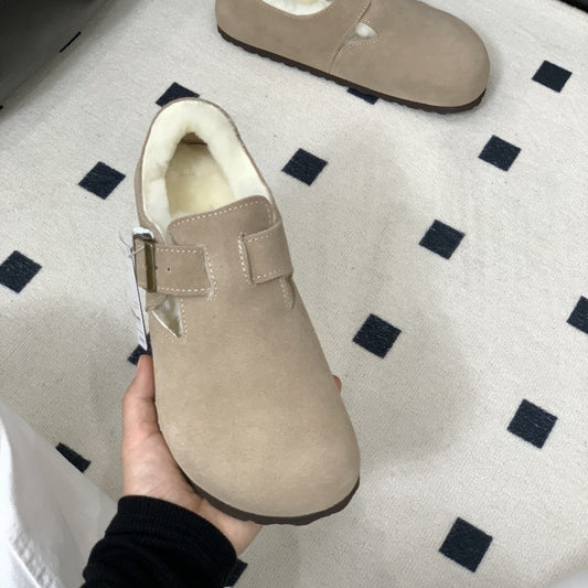 Women's & Men's Slip-on Genuine Wool Lining Warm With Women's Shoes