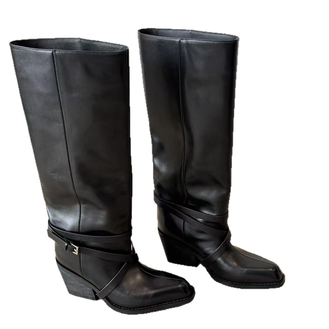 High Mid Martin Commuter Chunky Chelsea Long Women's Leather Boots