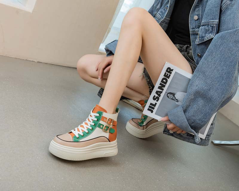 Women's Genuine Short Height Increasing Skinny Fashion Boots