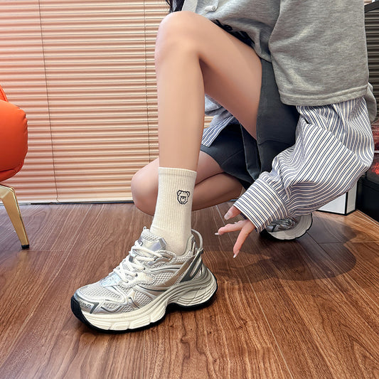 Women's Dad Fashionable Spring Korean Style Thick Sneakers
