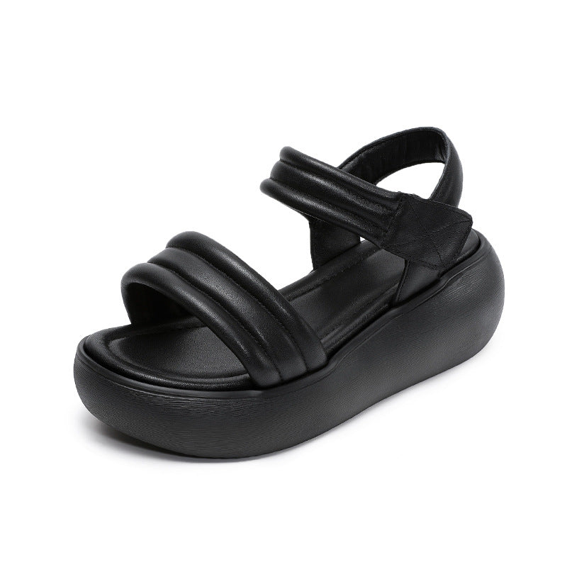 Women's Open Toe Thick Sole Wedge Height Sandals