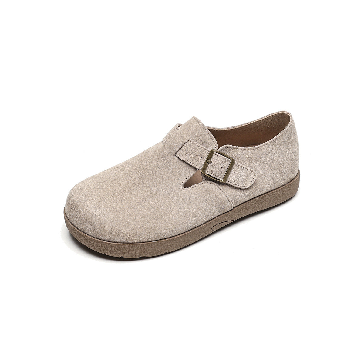 Women's Genuine Retro Platform Cowhide Slip-on Soft Bottom Women's Fashion Shoes