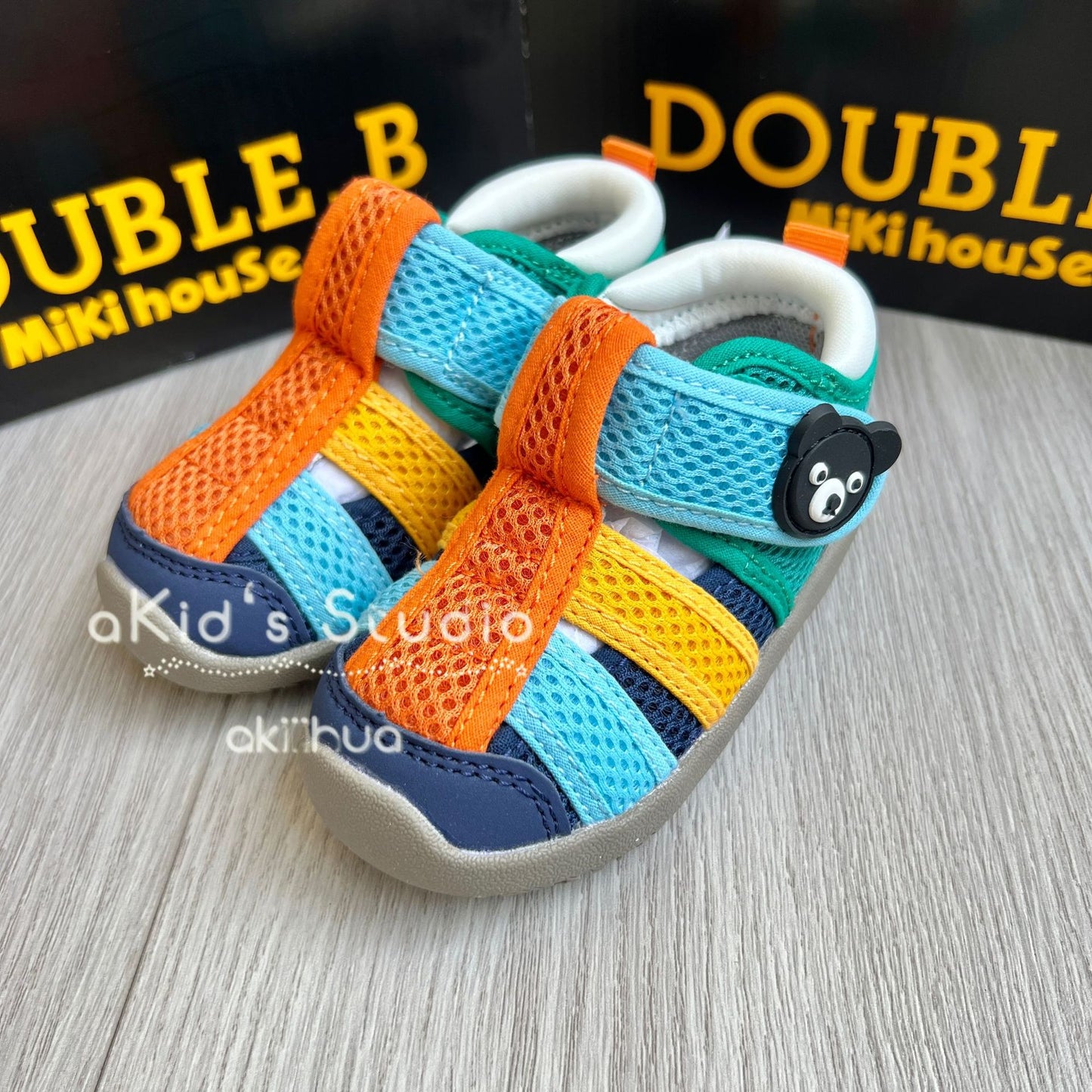 Children's Yuan Black Bear Summer Mesh Velcro Wading Kid's Sandals