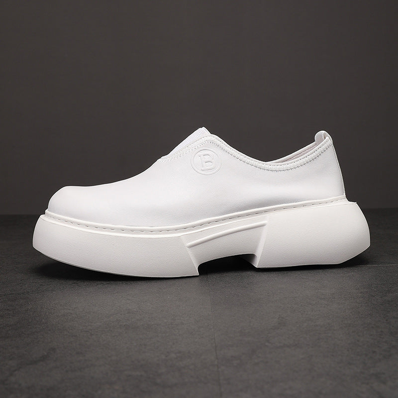 Men's Summer Driving Comfortable Platform Elevator Wild Leather Shoes