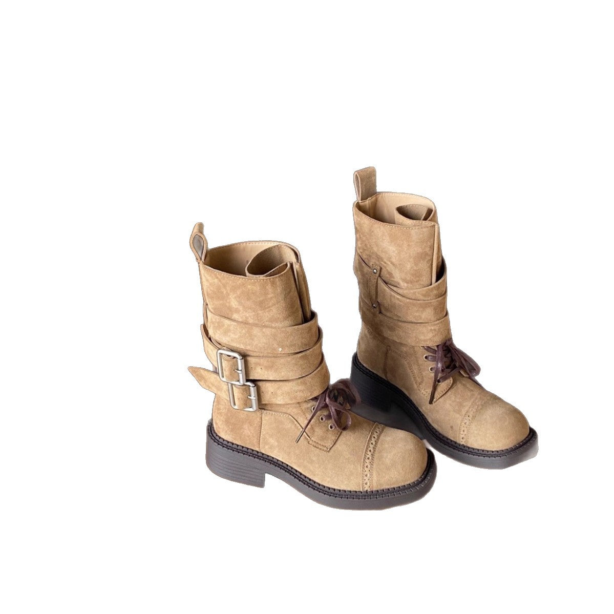 Women's Retro Hot Chunky Martin Pulley Bootie Boots