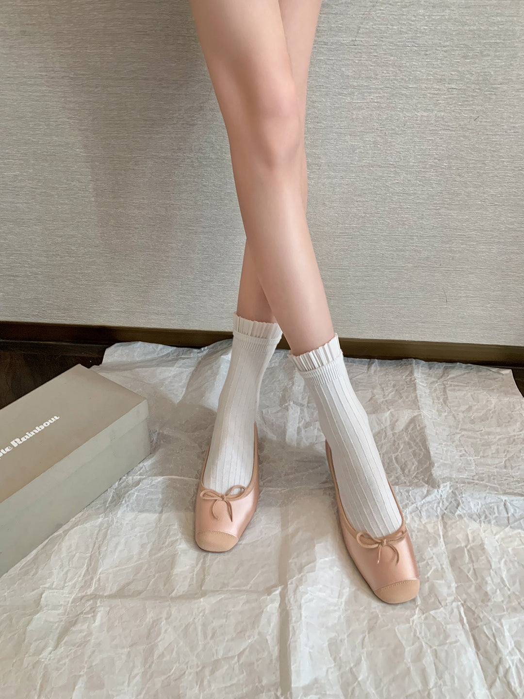 Women's Heights French Sheepskin Square Toe Bow Women's Shoes
