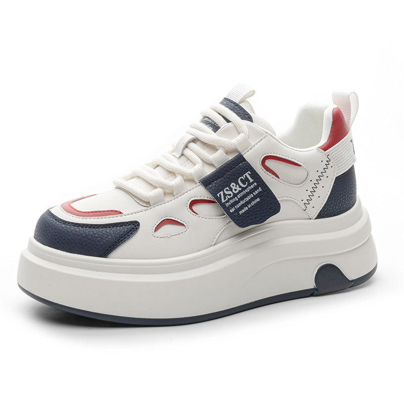 Women's Spring Hidden White Genuine Breathable Sports Sneakers