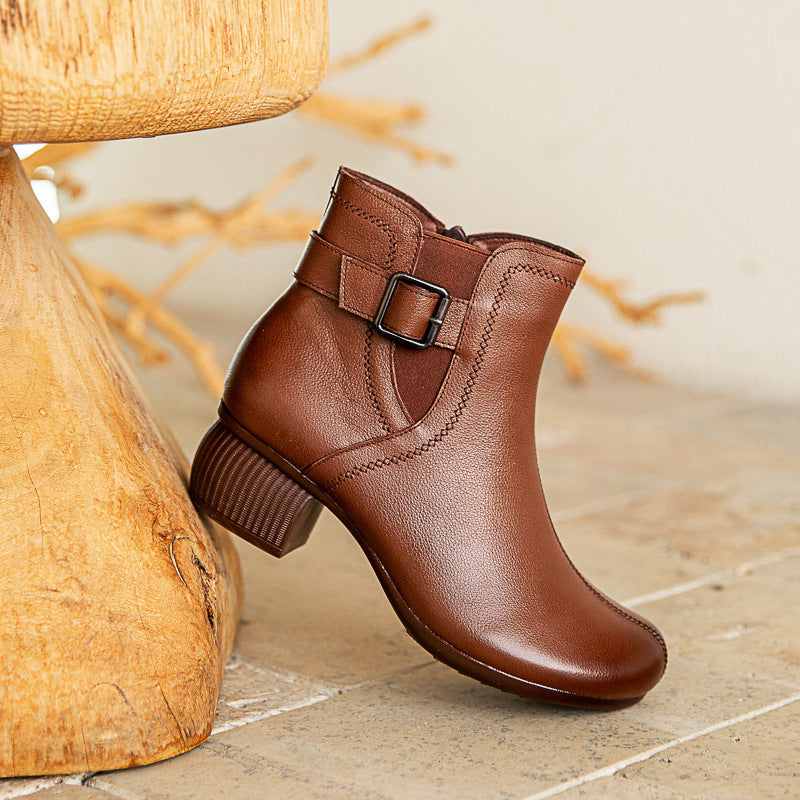 Women's Retro Ankle Soft Bottom Elegant Edge Boots