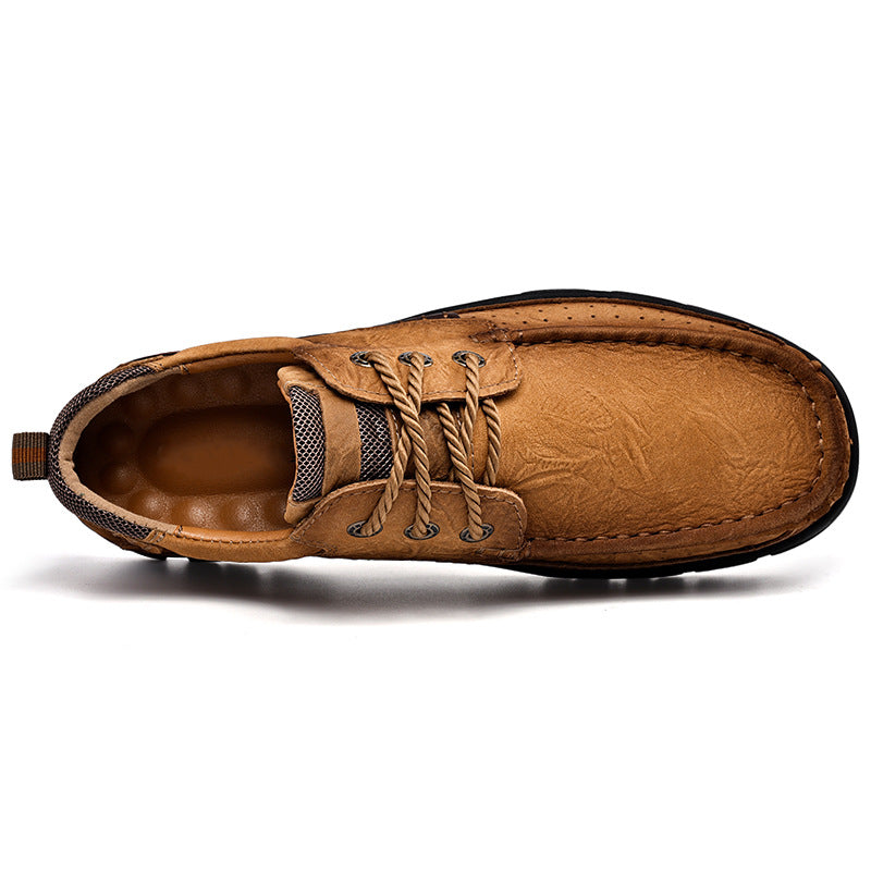 Men's Top Layer Cowhide Genuine Thick Bottom Casual Shoes