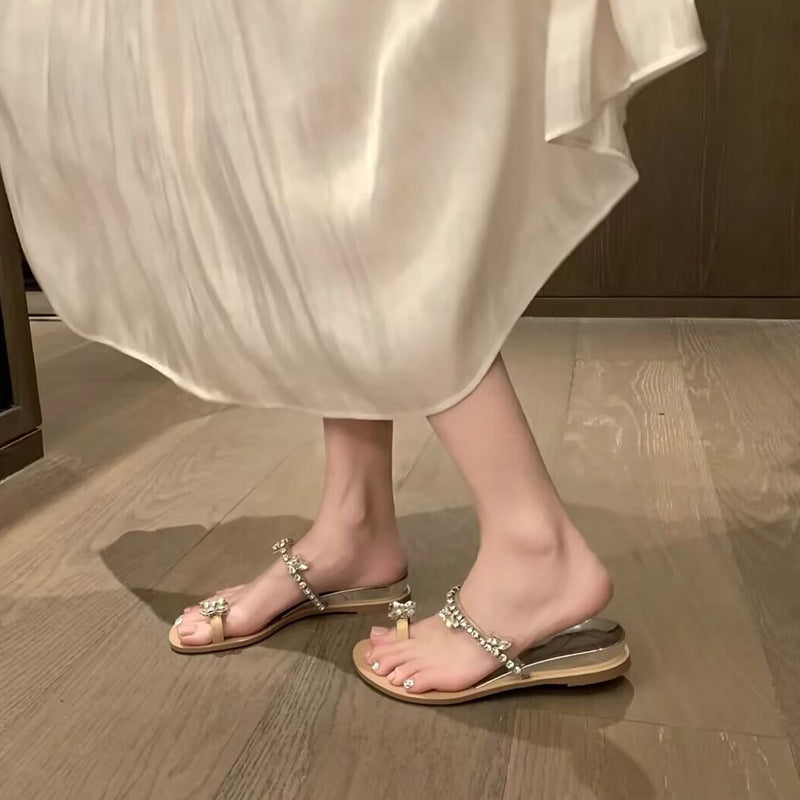 Women's Mom Sleepwalking Summer Flower Drill Buckle Slippers