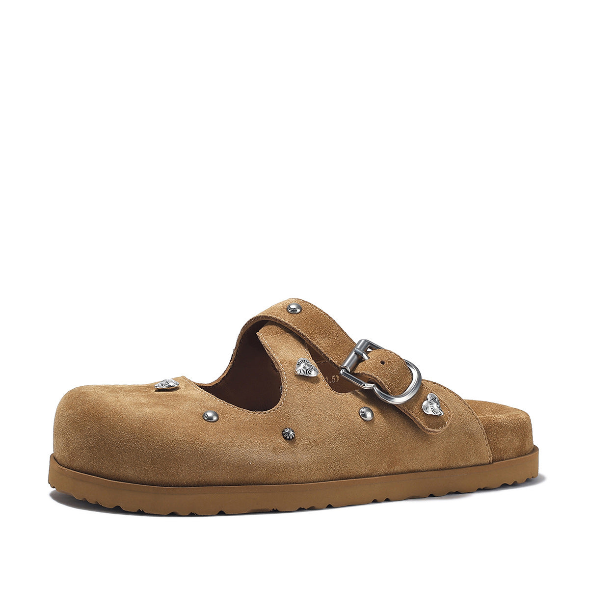 Women's Metal Rivet Toe Box Slip-on Lazy Platform Slippers