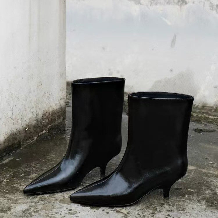 Fashionable French Style Retro Pointed Stiletto Boots