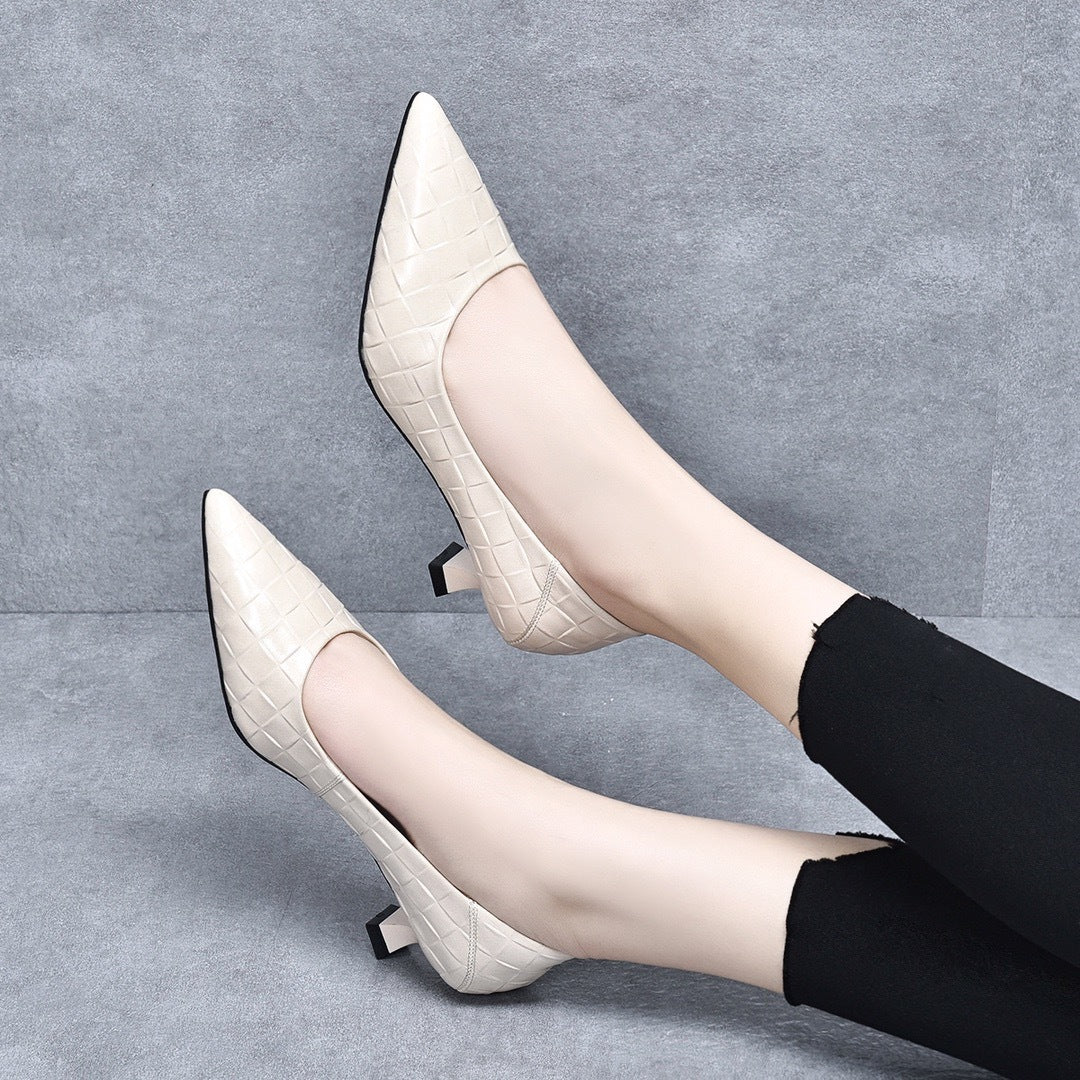 Women's Pumps Spring Genuine Pointed Toe Soft Women's Shoes