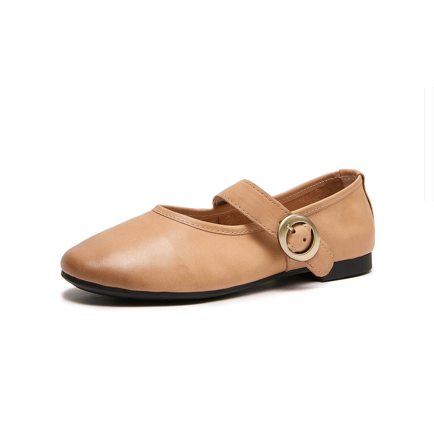 Women's Genuine Mary Jane Pointed Buckle Pink Soft Bottom Women's Casual Shoes