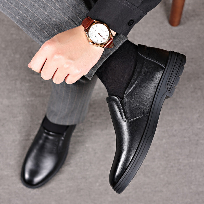 Men's Genuine First Layer Cowhide Dad Summer Leather Shoes