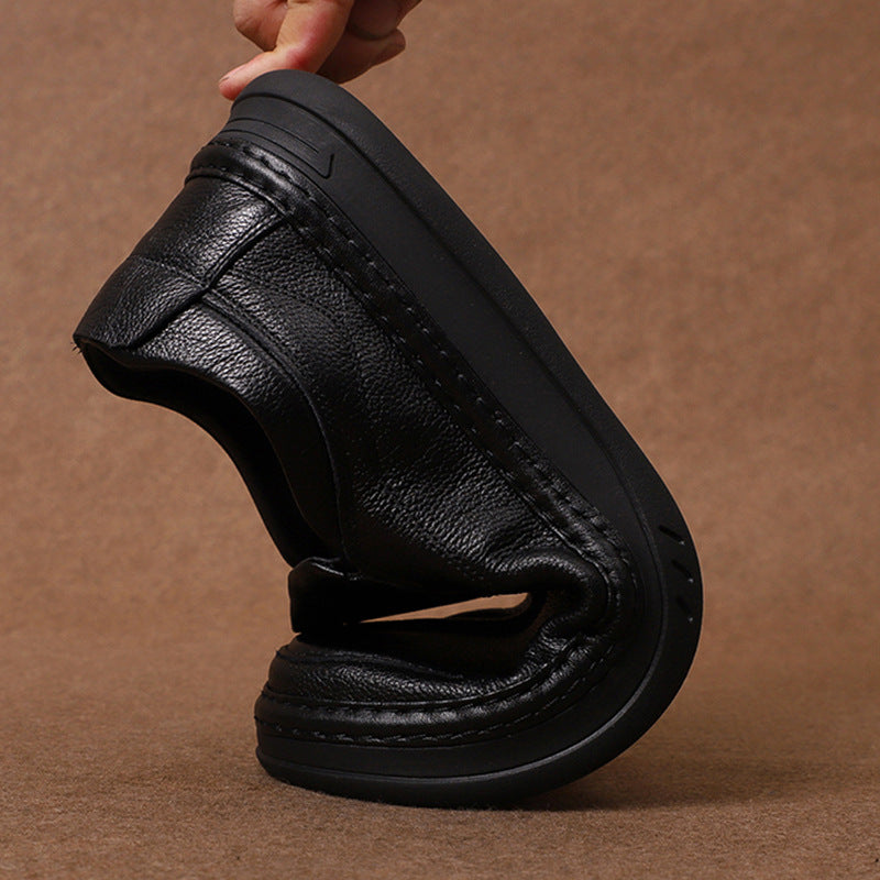 Men's Online Pumps First Layer Cowhide Soft Casual Shoes