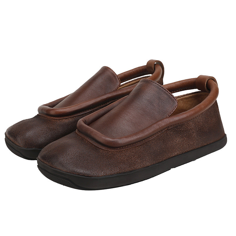 Women's Round Toe Flat Back To Ancient Times Classic Retro Brushed Women's Casual Shoes