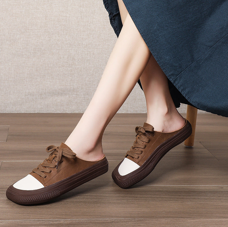 Women's Forest Style Genuine Cowhide Flat Soft Casual Shoes