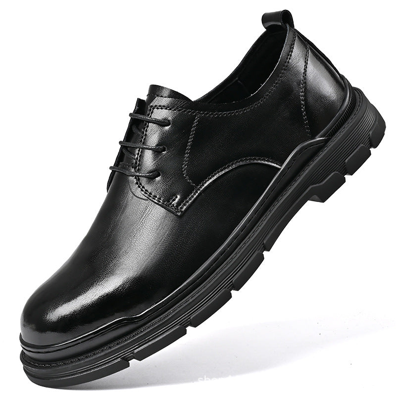 Men's Plus Size Height Increasing Insole Business Cowhide Formal Leather Shoes