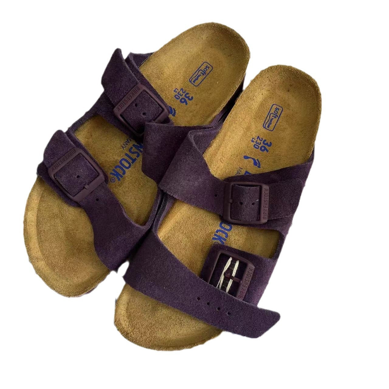 Purple Thick Bottom Double Buckle Soft Slippers