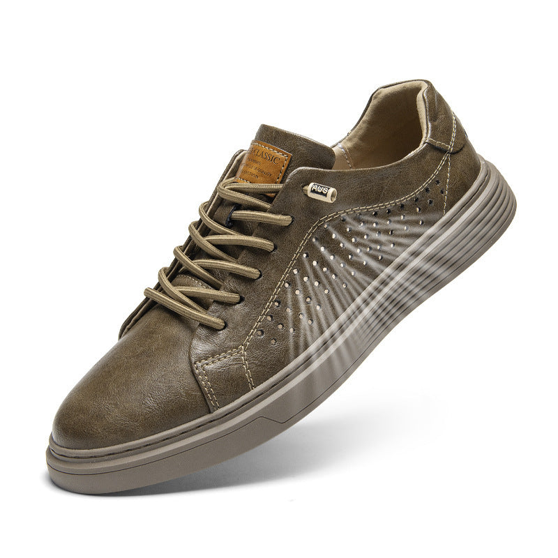 Men's Cow Split Board British Trendy Sneakers