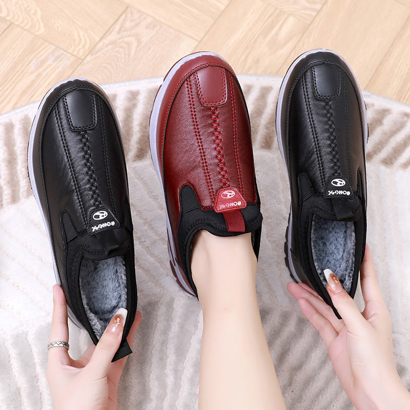 Winter Fleece-lined Thick Waterproof Cotton Strong Durable Women's Shoes