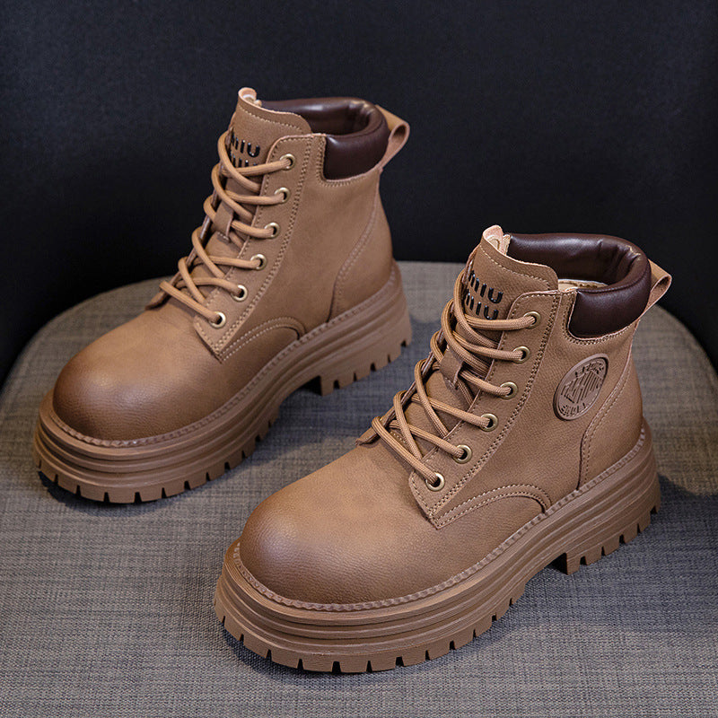 Women's For Worker British Style Ankle Thick Boots