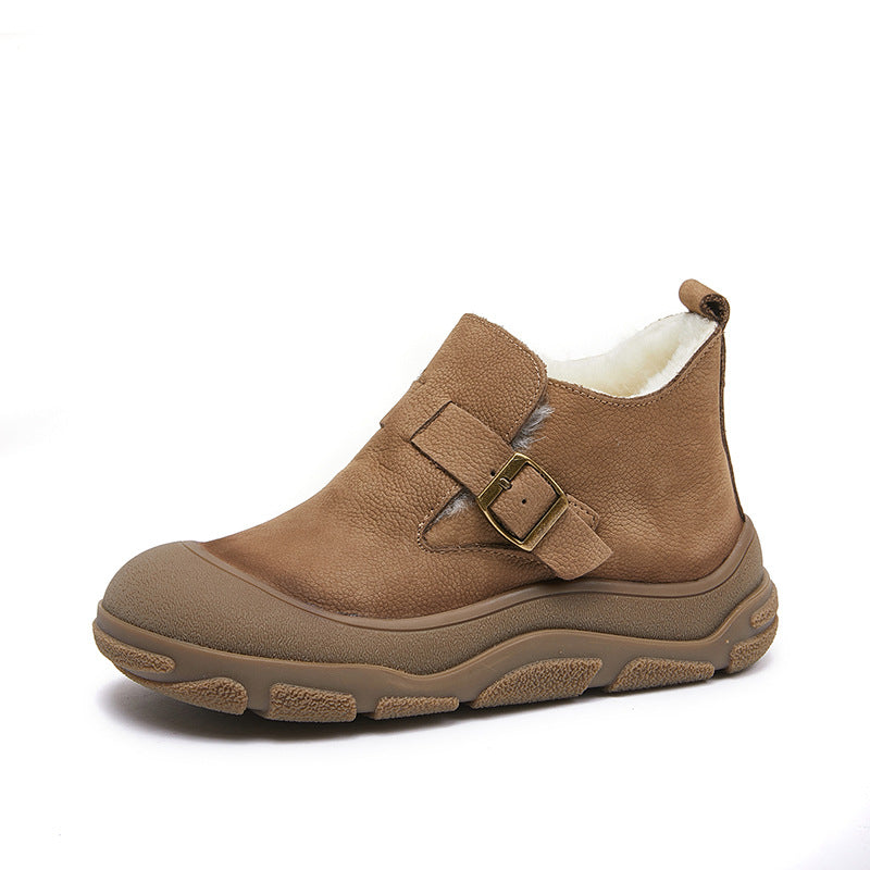 Women's Platinum Winter Wool Cotton Platform Warm Snow Boots