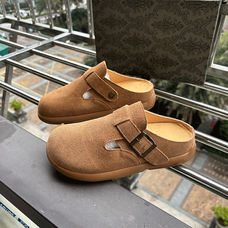 Women's Thick Bottom Cowhide Retro Easy Matching Slip-on Women's Casual Shoes