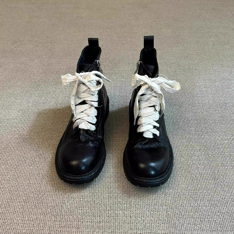 Women's Style Chunky Low Martin Thin Strap Fashion Boots