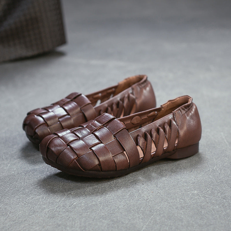 Cowhide Breathable Soft Bottom Slip-on Lofter Lightweight Comfortable Sandals