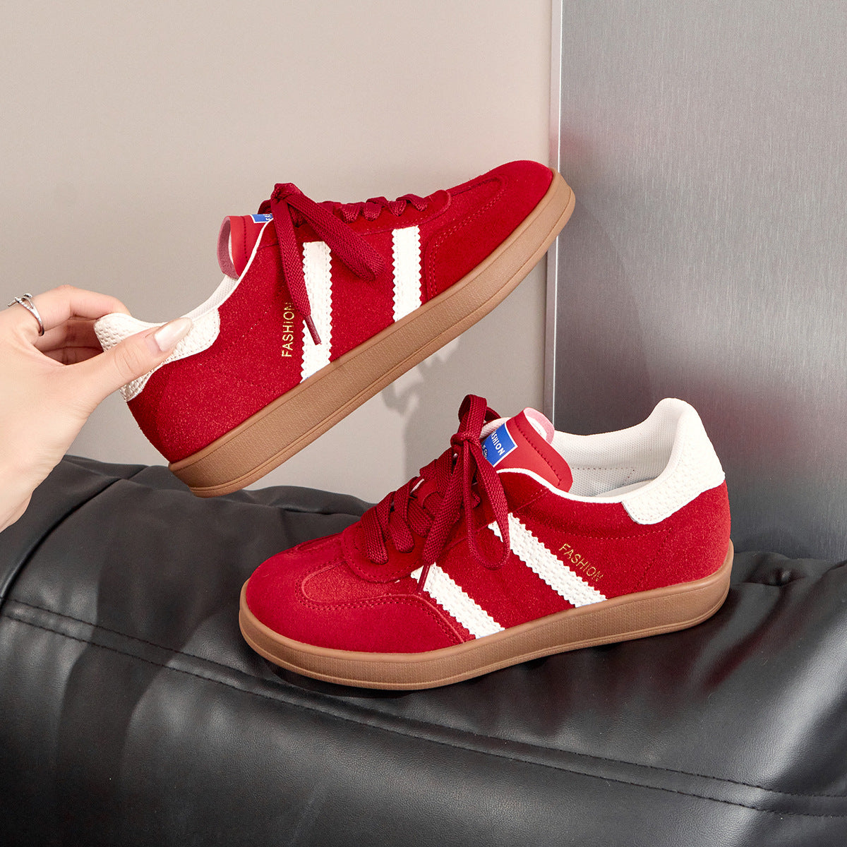Women's Genuine German Training Three Bars Thick Sneakers